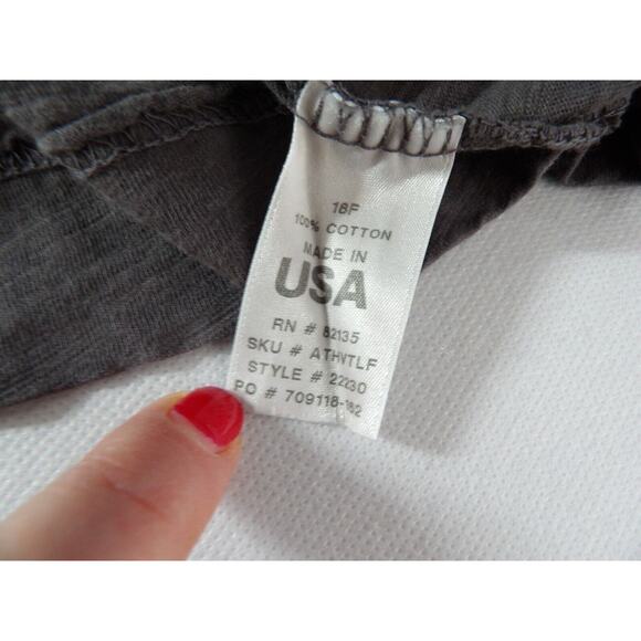 Fresh Produce Medium Top Shirt Gray V Neck Basic Long Sleeve Solid Core - Picture 10 of 11